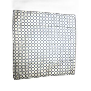 VERA Vintage 100% Silk Scarf Geometric 21x21.5 Square Gray White USA Tag